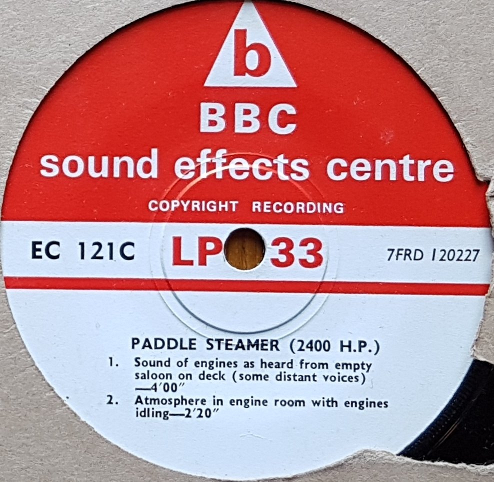 EC 121C Paddle steamer (2400 H. P.) Not registered from the BBC records and Tapes library Label